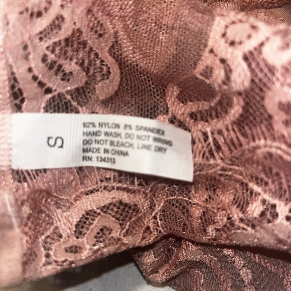 Lace Sheer Bralette With Attached Choker Dusty Rose Pink Color Size Small - Picture 3 of 10
